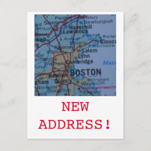 Boston New Address announcement Postcard