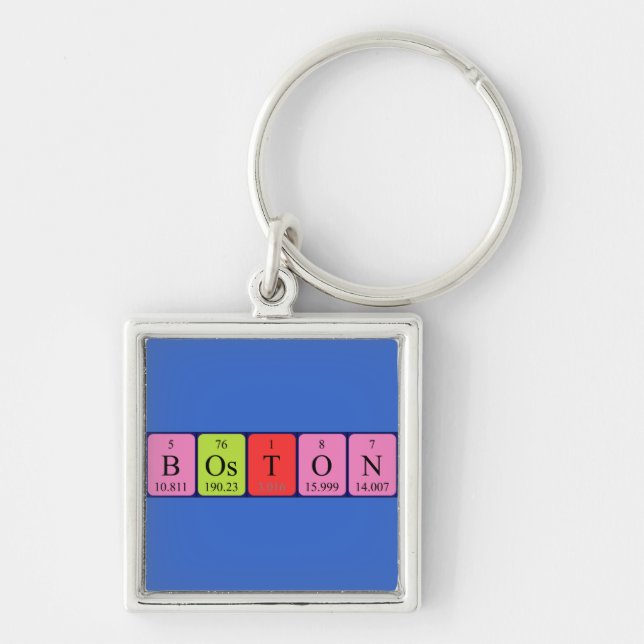 Boston periodic table name keyring (Front)