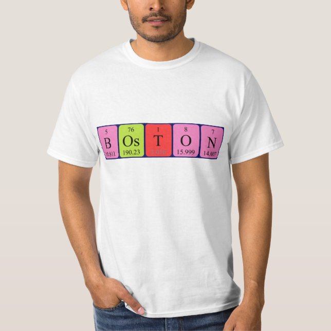 Boston periodic table name shirt (Front)