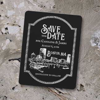 Boston Personalised Save the Date Card