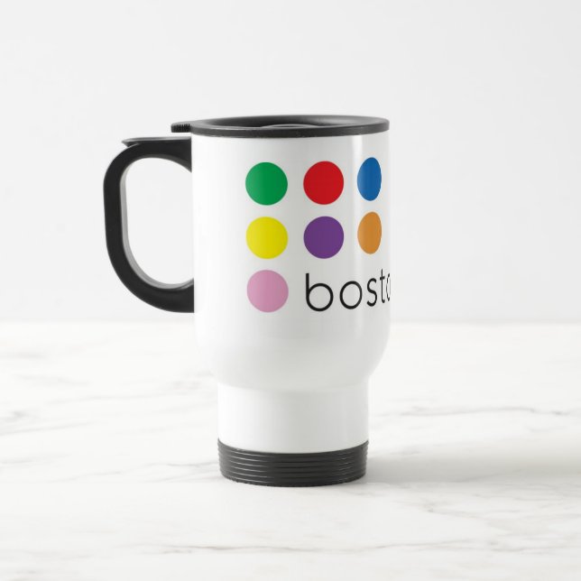 Boston Pride White Traveller Travel Mug (Left)