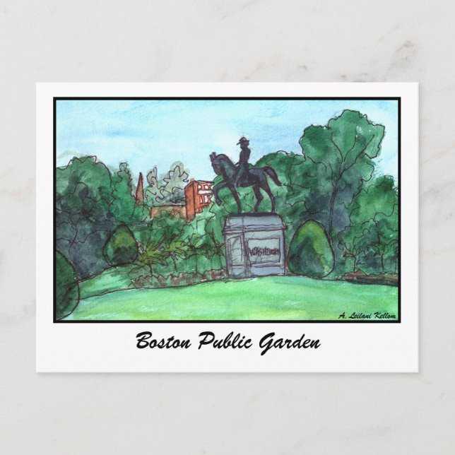 Boston Public Garden Postcard (Front)