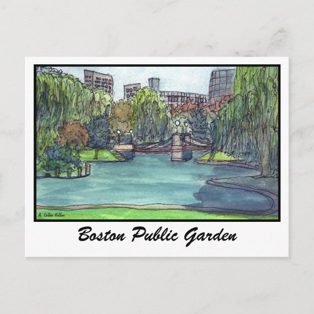 Boston Public Garden Postcard (Front)