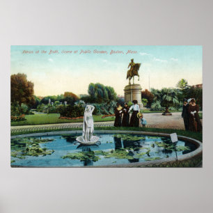 Boston Public Garden View of Venus at the Bath Poster