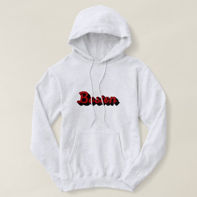 Boston Red and Black Hoodie (Design Front)