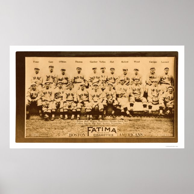 Boston Red Sox Baseball 1913 Poster (Front)