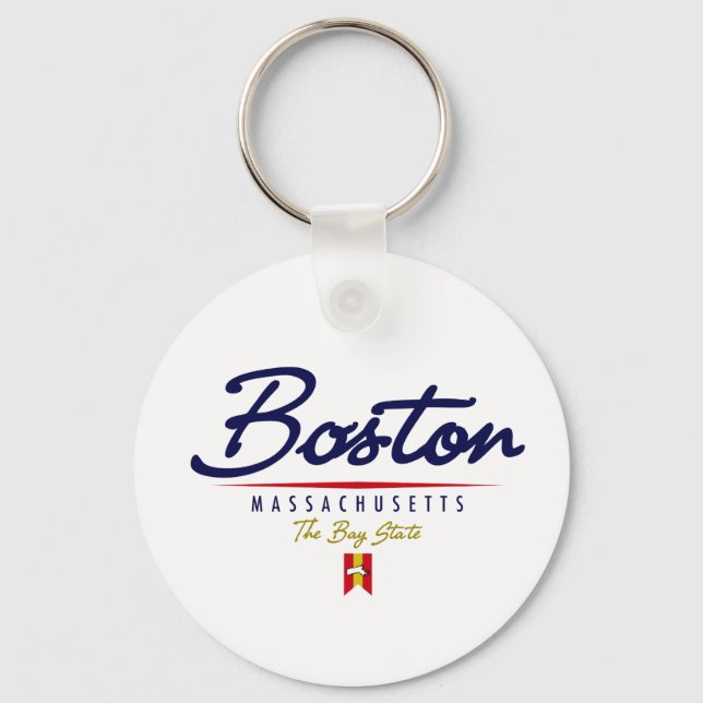 Boston Script Key Ring (Front)