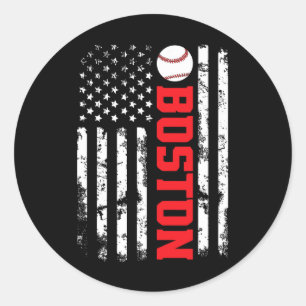 Boston Sell Usa Flag Classic Round Sticker