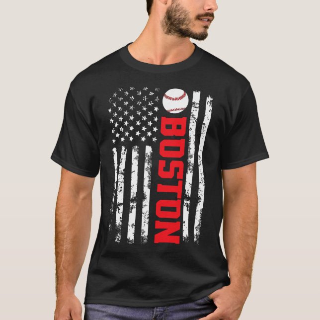 Boston Sell Usa Flag  T-Shirt (Front)