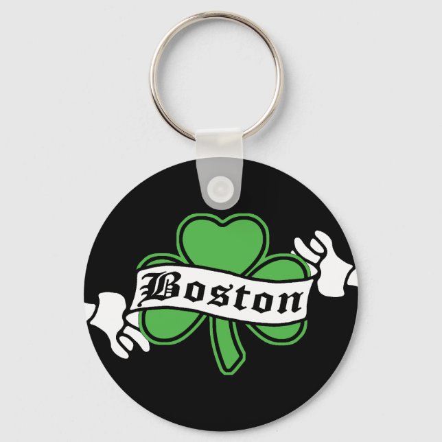 Boston Shamrock Key Ring (Front)