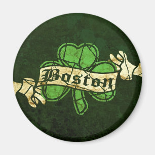 Boston Shamrock Vintage Style Magnet