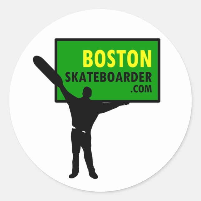 Boston Skateboarder Stickers (Front)