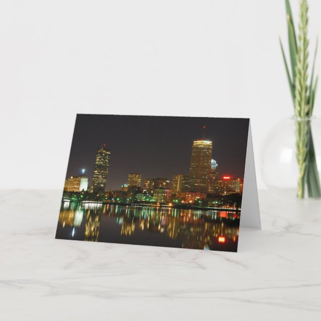 Boston Skyline at Night Card (Front)