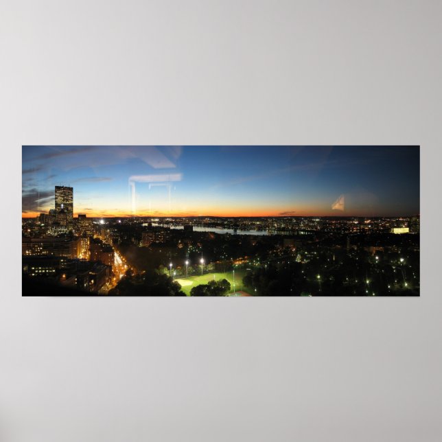 Boston Skyline at Sunset Poster (Front)