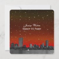 Boston Skyline Blue Starry Etched Sweet 16