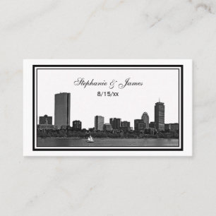 Boston Skyline Etched Framed Escort Cards
