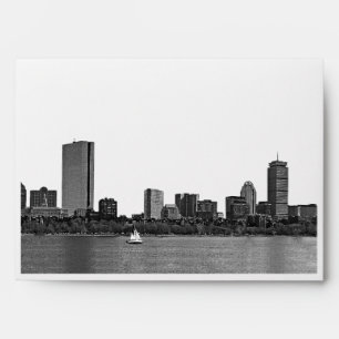 Boston Skyline Etched Look A7 5x7 Envelope
