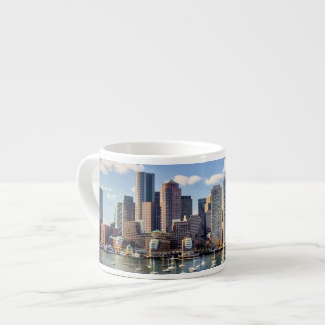 Boston skyline from waterfront espresso cup (Front Left)