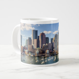 Boston skyline from waterfront large coffee mug