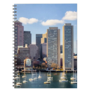 Boston skyline from waterfront spiral notebook