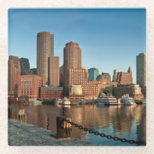 Boston skyline glass coaster