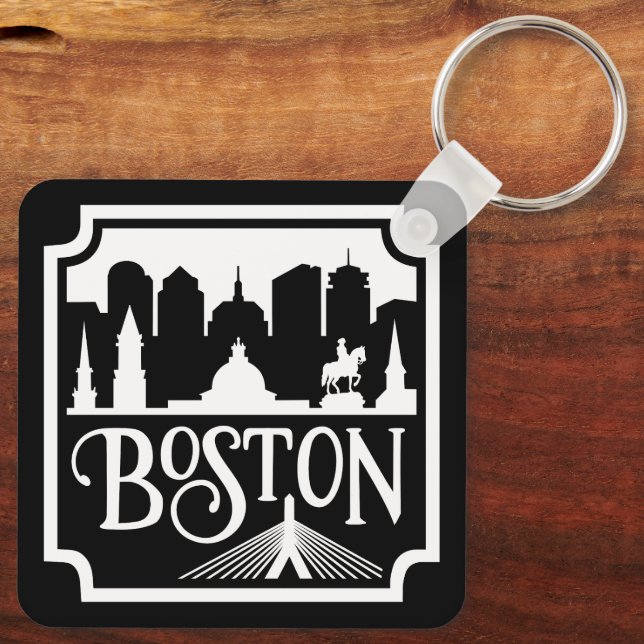 Boston Skyline Key Ring (Back)