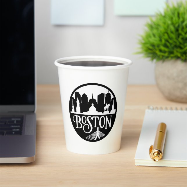 Boston Skyline Paper Cups (Insitu)