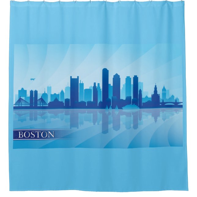 Boston Skyline Shower Curtain (Front)