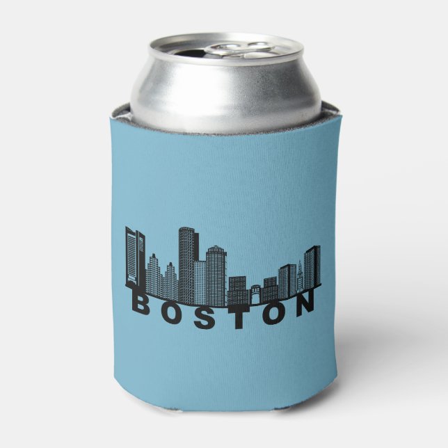 Boston Skyline Silhouette  Can Cooler (Can Front)