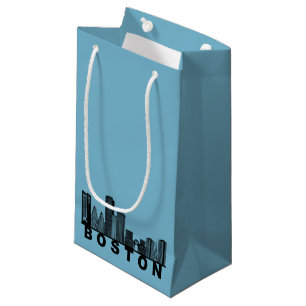 Boston Skyline Silhouette  Small Gift Bag
