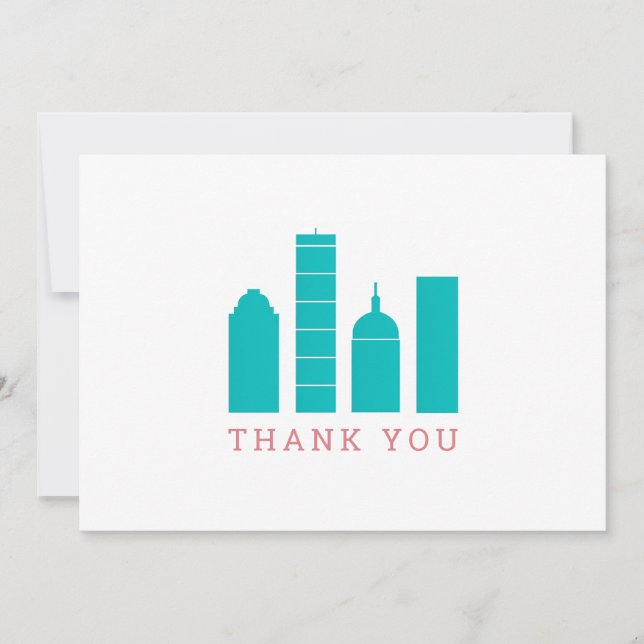 Boston Skyline Thank You Card (Front)
