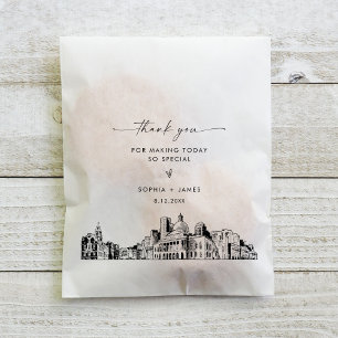 Boston Skyline Wedding Thank You Favour Bags