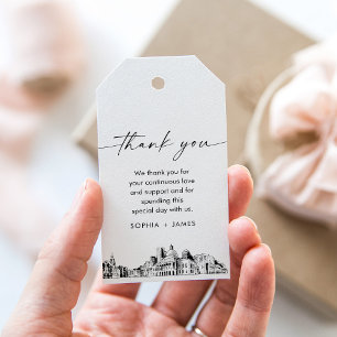Boston Skyline Wedding Thank You Favour Tag