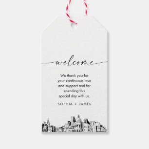 Boston Skyline Wedding Welcome Bag Tag