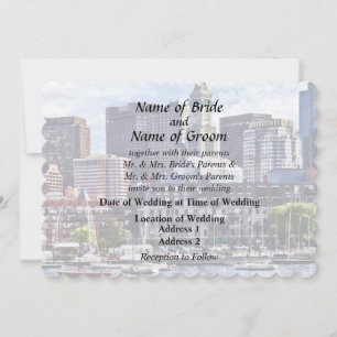 Boston Skyline With Custom House Tower Invitation
