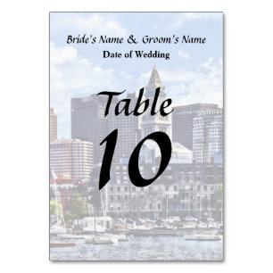 Boston Skyline With Custom House Tower Table Number