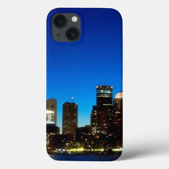 Boston skyline with moon Case-Mate iPhone case (Back)