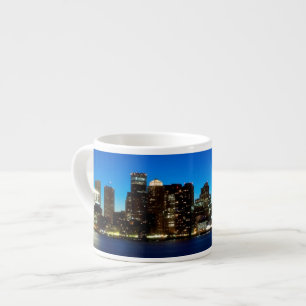 Boston skyline with moon espresso cup
