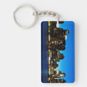 Boston skyline with moon key ring