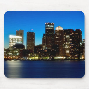 Boston skyline with moon mouse pad
