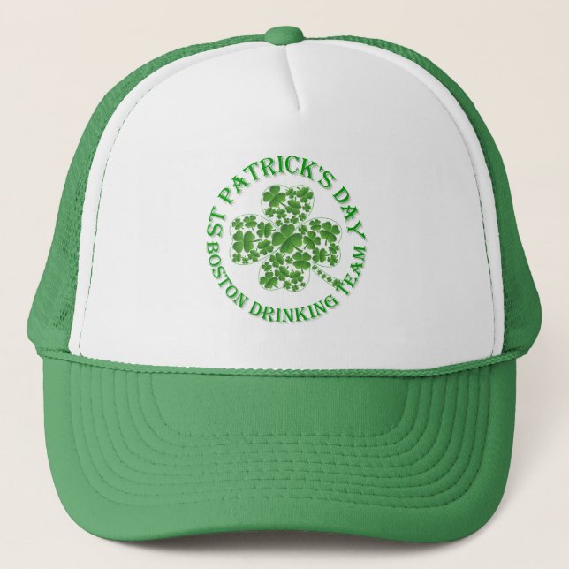 Boston  St Patrick's drinking team Trucker Hat (Front)