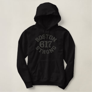 Boston Strong 617 Embroidery Embroidered Hoodie
