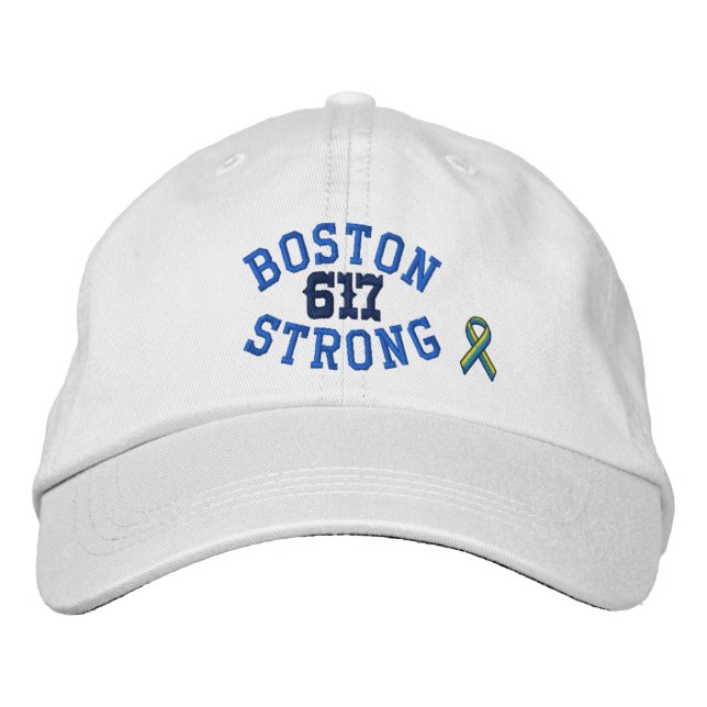 Boston Strong 617 Ribbon Edition Embroidered Hat (Front)