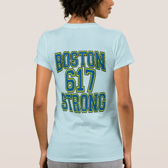 Boston STRONG 617 Typography T-Shirt (Back)