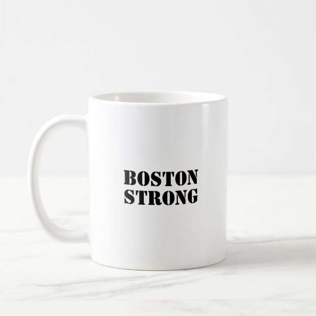 "Boston Strong" black white Coffee Mug (Left)