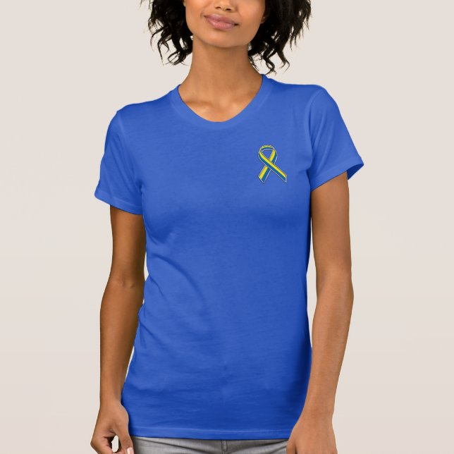 Boston Strong Chrome Style Ribbon Decor T-Shirt (Front)