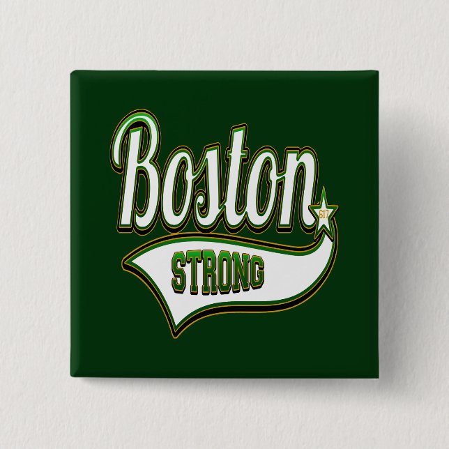 Boston Strong Irish GREEN 15 Cm Square Badge (Front)