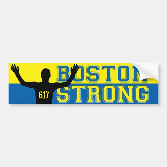Boston Strong Silhouette 617 Bumper Sticker (Front)