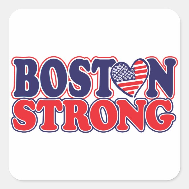 Boston Strong Square Sticker (Front)