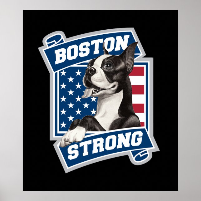 BOSTON STRONG TERRIER crest style Poster (Front)